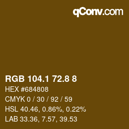 Farbcode: RGB 104.1 72.8 8 | qconv.com