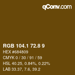 Code couleur: RGB 104.1 72.8 9 | qconv.com