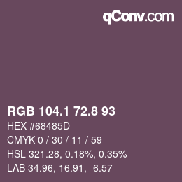 Farbcode: RGB 104.1 72.8 93 | qconv.com