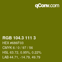 カラーコード: RGB 104.3 111 3 | qconv.com
