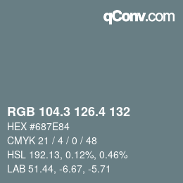 カラーコード: RGB 104.3 126.4 132 | qconv.com