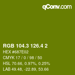 カラーコード: RGB 104.3 126.4 2 | qconv.com