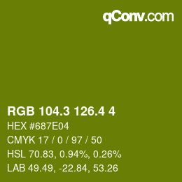 カラーコード: RGB 104.3 126.4 4 | qconv.com