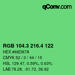 カラーコード: RGB 104.3 216.4 122 | qconv.com