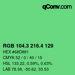 カラーコード: RGB 104.3 216.4 129 | qconv.com