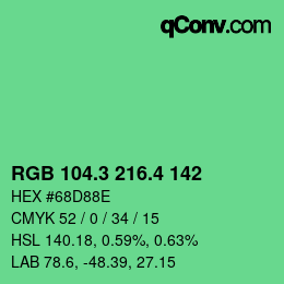 カラーコード: RGB 104.3 216.4 142 | qconv.com