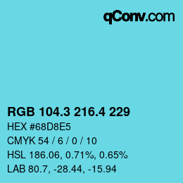 カラーコード: RGB 104.3 216.4 229 | qconv.com