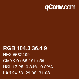 カラーコード: RGB 104.3 36.4 9 | qconv.com
