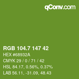 カラーコード: RGB 104.7 147 42 | qconv.com