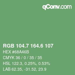 カラーコード: RGB 104.7 164.6 107 | qconv.com