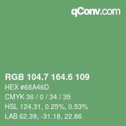 カラーコード: RGB 104.7 164.6 109 | qconv.com