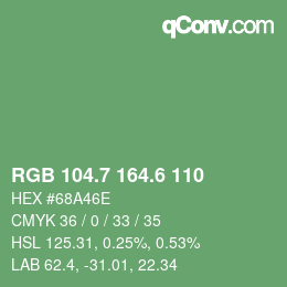 カラーコード: RGB 104.7 164.6 110 | qconv.com