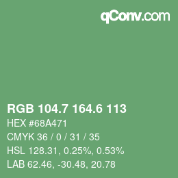 カラーコード: RGB 104.7 164.6 113 | qconv.com