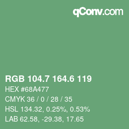 カラーコード: RGB 104.7 164.6 119 | qconv.com
