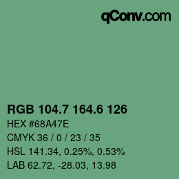 カラーコード: RGB 104.7 164.6 126 | qconv.com