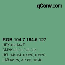 カラーコード: RGB 104.7 164.6 127 | qconv.com