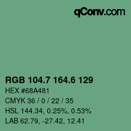 カラーコード: RGB 104.7 164.6 129 | qconv.com