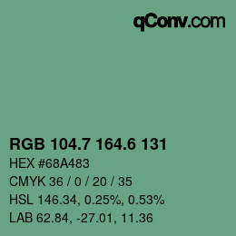 カラーコード: RGB 104.7 164.6 131 | qconv.com