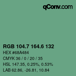カラーコード: RGB 104.7 164.6 132 | qconv.com