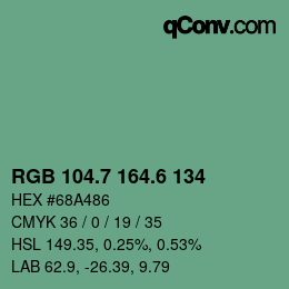 カラーコード: RGB 104.7 164.6 134 | qconv.com