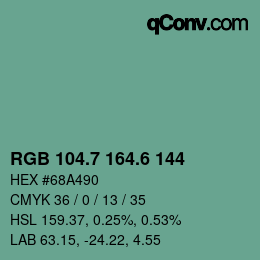 カラーコード: RGB 104.7 164.6 144 | qconv.com