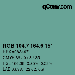 カラーコード: RGB 104.7 164.6 151 | qconv.com