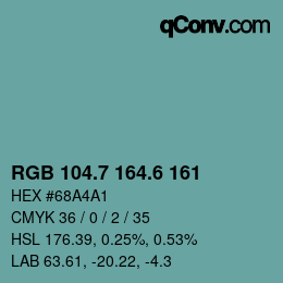 カラーコード: RGB 104.7 164.6 161 | qconv.com