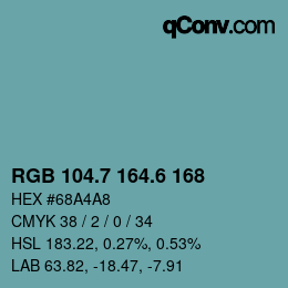 カラーコード: RGB 104.7 164.6 168 | qconv.com