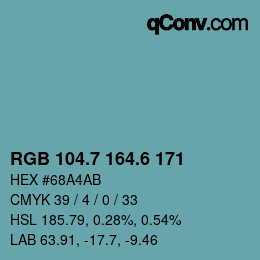 カラーコード: RGB 104.7 164.6 171 | qconv.com