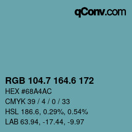 カラーコード: RGB 104.7 164.6 172 | qconv.com