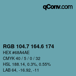 カラーコード: RGB 104.7 164.6 174 | qconv.com