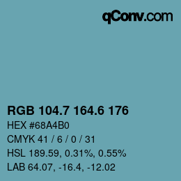 カラーコード: RGB 104.7 164.6 176 | qconv.com