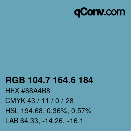 カラーコード: RGB 104.7 164.6 184 | qconv.com