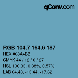 カラーコード: RGB 104.7 164.6 187 | qconv.com