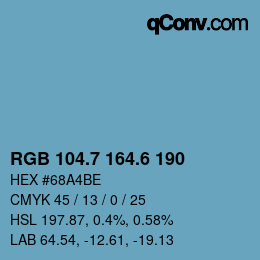 カラーコード: RGB 104.7 164.6 190 | qconv.com