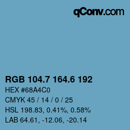カラーコード: RGB 104.7 164.6 192 | qconv.com