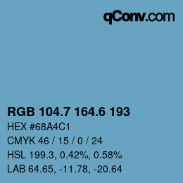 カラーコード: RGB 104.7 164.6 193 | qconv.com