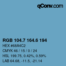 カラーコード: RGB 104.7 164.6 194 | qconv.com