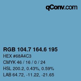 カラーコード: RGB 104.7 164.6 195 | qconv.com
