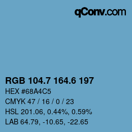 カラーコード: RGB 104.7 164.6 197 | qconv.com
