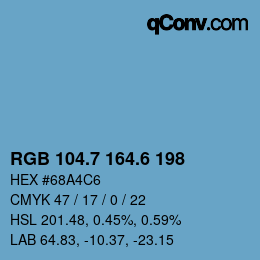 カラーコード: RGB 104.7 164.6 198 | qconv.com