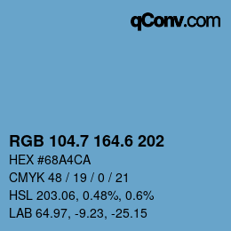カラーコード: RGB 104.7 164.6 202 | qconv.com
