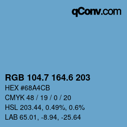 カラーコード: RGB 104.7 164.6 203 | qconv.com