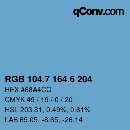 カラーコード: RGB 104.7 164.6 204 | qconv.com