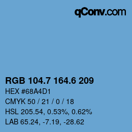 カラーコード: RGB 104.7 164.6 209 | qconv.com