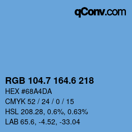 カラーコード: RGB 104.7 164.6 218 | qconv.com