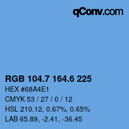 カラーコード: RGB 104.7 164.6 225 | qconv.com