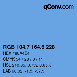カラーコード: RGB 104.7 164.6 228 | qconv.com
