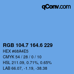 カラーコード: RGB 104.7 164.6 229 | qconv.com