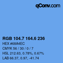 カラーコード: RGB 104.7 164.6 236 | qconv.com